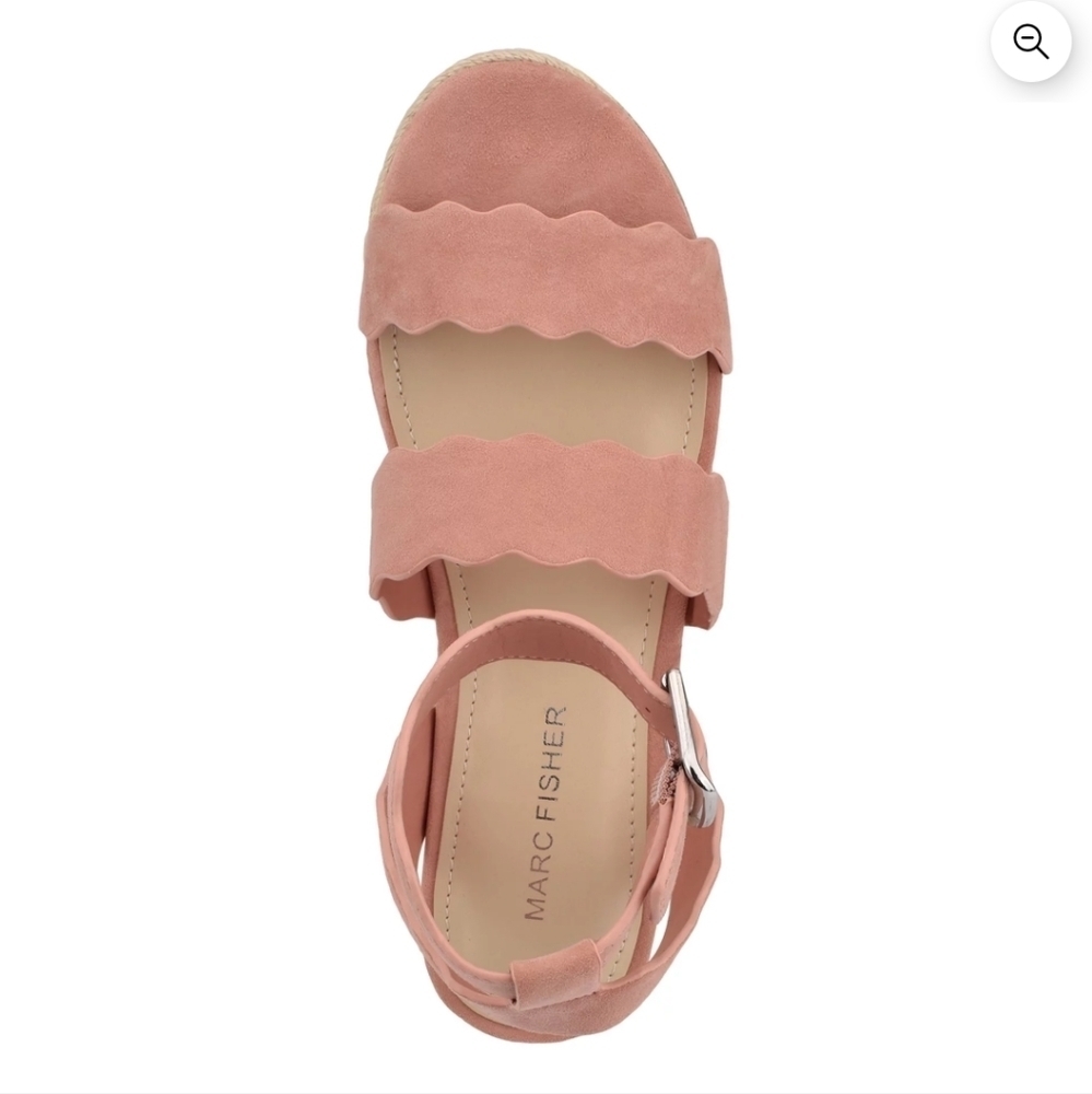 New Marc Fisher Espadrille Cork Wedge in Mauve Size 9